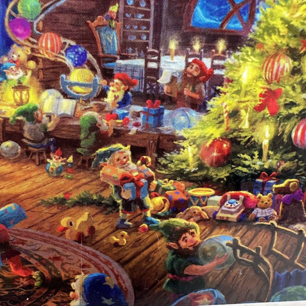 Thomas Kinkade Santa's Workshop Puzzle 26.6" x 19" Christmas Jigsaw 1000 Pieces - Picture 5 of 16